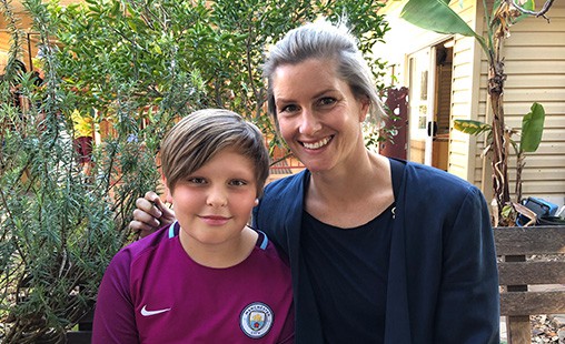 Photo of FMS parent Elke Baltovski with her son Finn